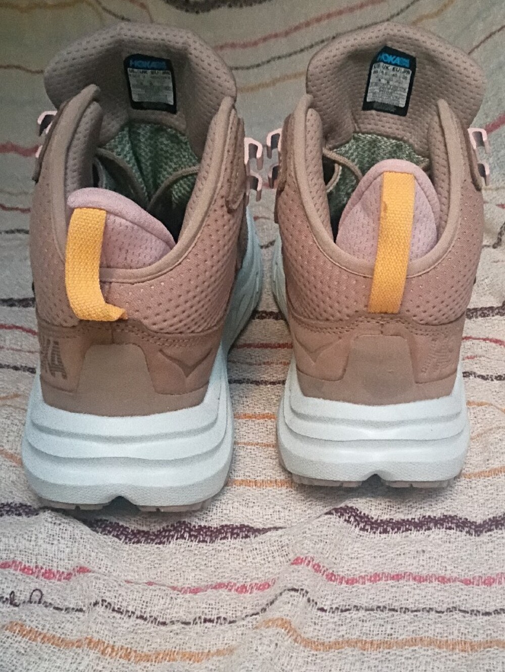 Hoka One One Women's Taupe and Pink Lace-Up Sneakers - Picture 5 of 8
